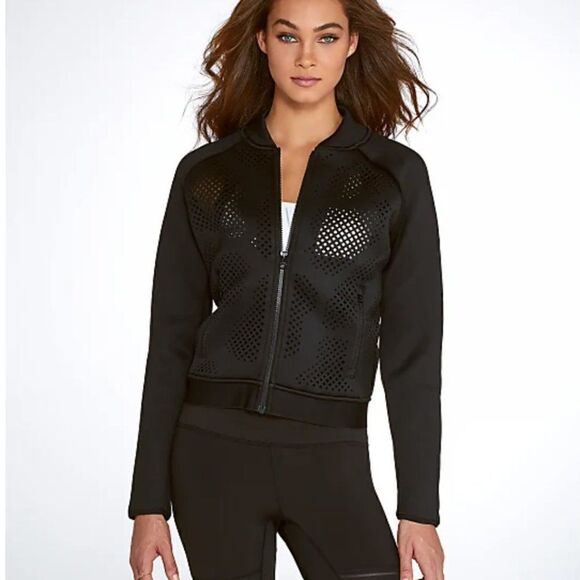 REEBOK Women Black Perforated C Jacket - Picture 1 of 5